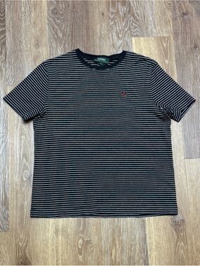 Ralph Lauren Black and White Striped Short Sleeve Tee